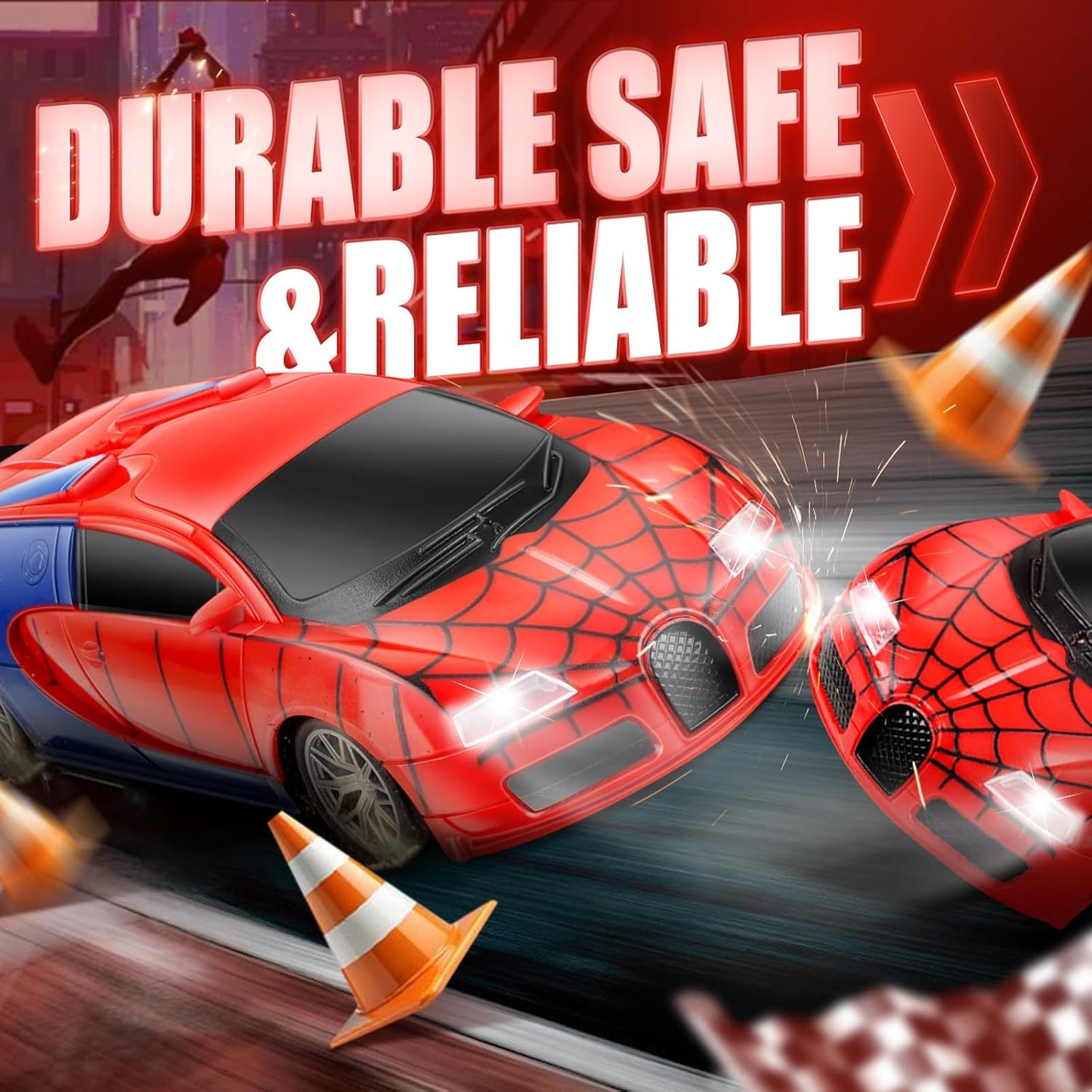 Remote Control Car Toy for Kids: Spider Rc Cars for Boys Age 4-7 Toy Cars for Boys Age 4-7 Racing Car Toys Spider Toys for Boy 4-6 Birthday Gift for 3 4 5 6 7 8 9 Year Old Boy Girls, Red