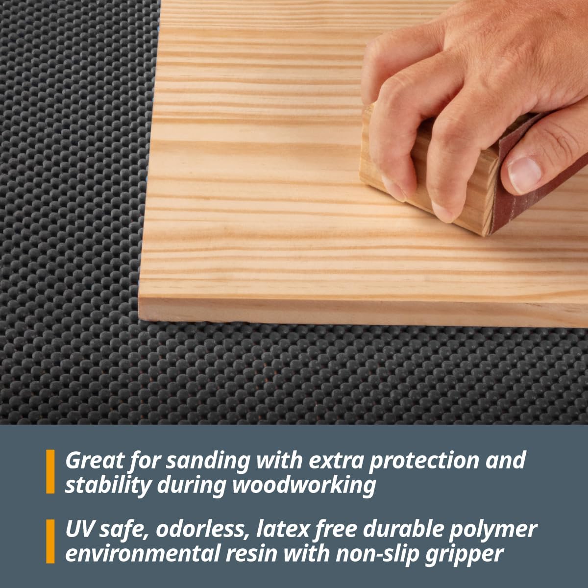 POWERTEC Non Slip Mat Anti Slip Mat, Heavy Duty Grip Mats, 24" x 48" Non Slip Pad Tool Mats for Workshop, Cabinet, Workbench Pad, Nonslip Drawer Shelf Liner, Sanding Pad for Woodworking Router 71014