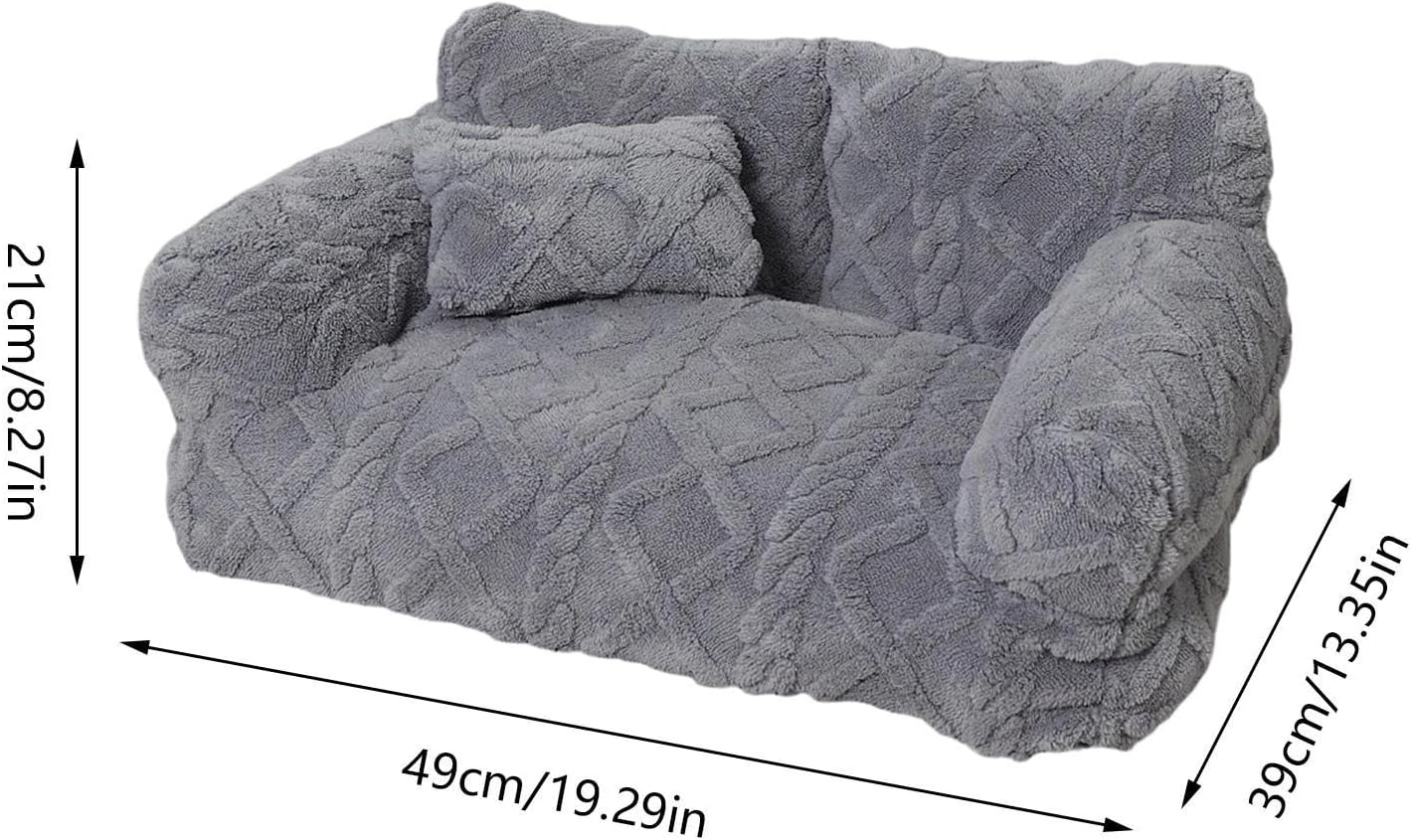 Pet Couch Bed, Puppy Kitten Lounge, Small Medium Large Dog Sleeping Furniture, Plush Soft Cushion with Non Slip Base, Removable Cover for Easy Cleaning, Pet Sofa Home Apartment Bedroom