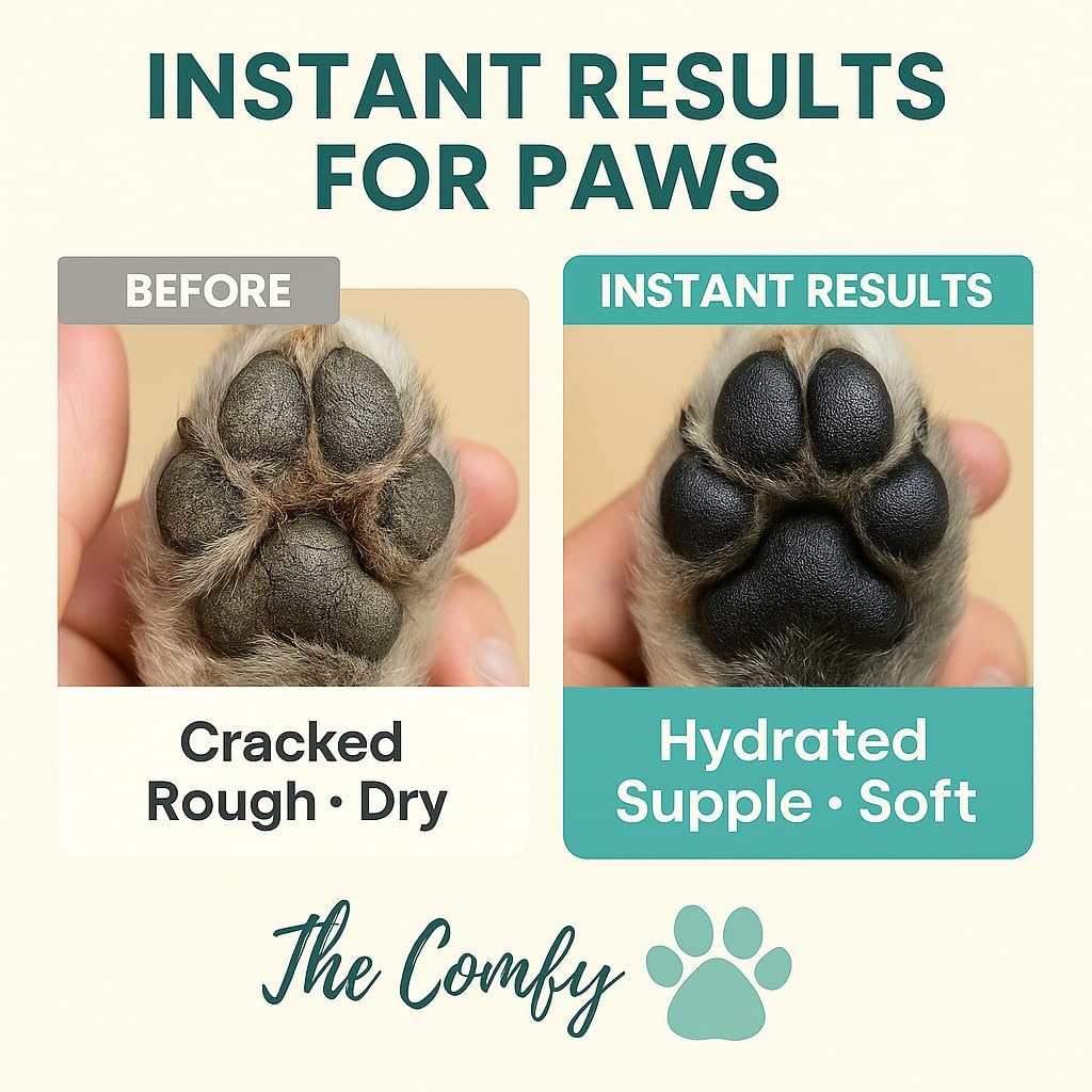Dog Paw Balm & Moisturizer - with Gentle Extra Soft Microfiber Paw Pad Towel – Scent-Free, Lick-Safe Natural Repair Healer for Cracked Paws and Nose - Made in USA │ Year-Round Pad Protection