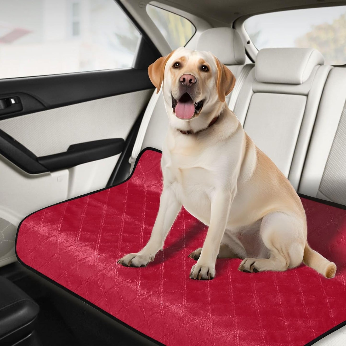 Red Solid Color Washable Pee Pads for Dogs Cats, Reusable Puppy Pads Absorbent Non-Slip Waterproof Pet Training Pads for Potty Training, Playpen, Crate