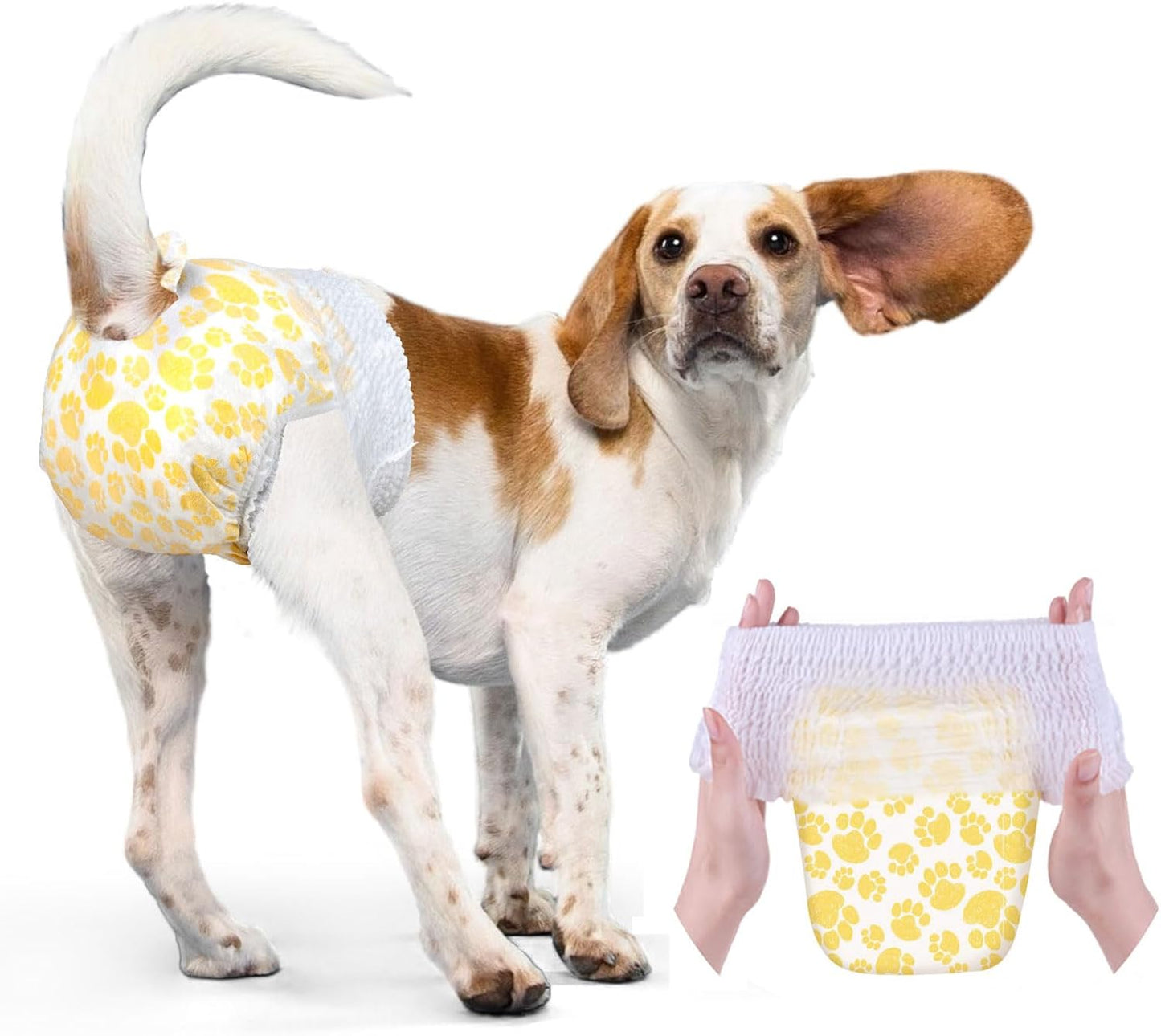 Dono Dog Diapers Female with Stretchy Waist, Disposable Full Wrap Female Puppy Dog in Heat Period, 360° Leak-Proof Super Absorbent Doggie Puppy Diaper for Small Medium Large Dogs