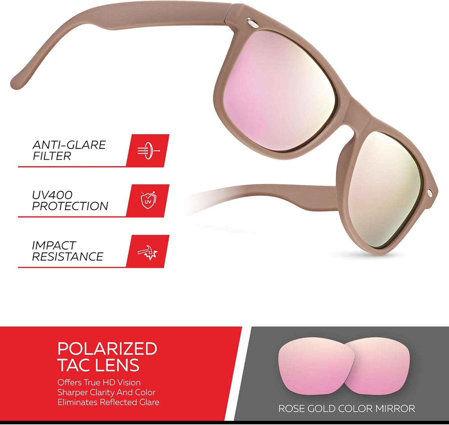 Retro Rewind Polarized Sunglasses for Men and Women - UV Protection Classic Sun Glasses