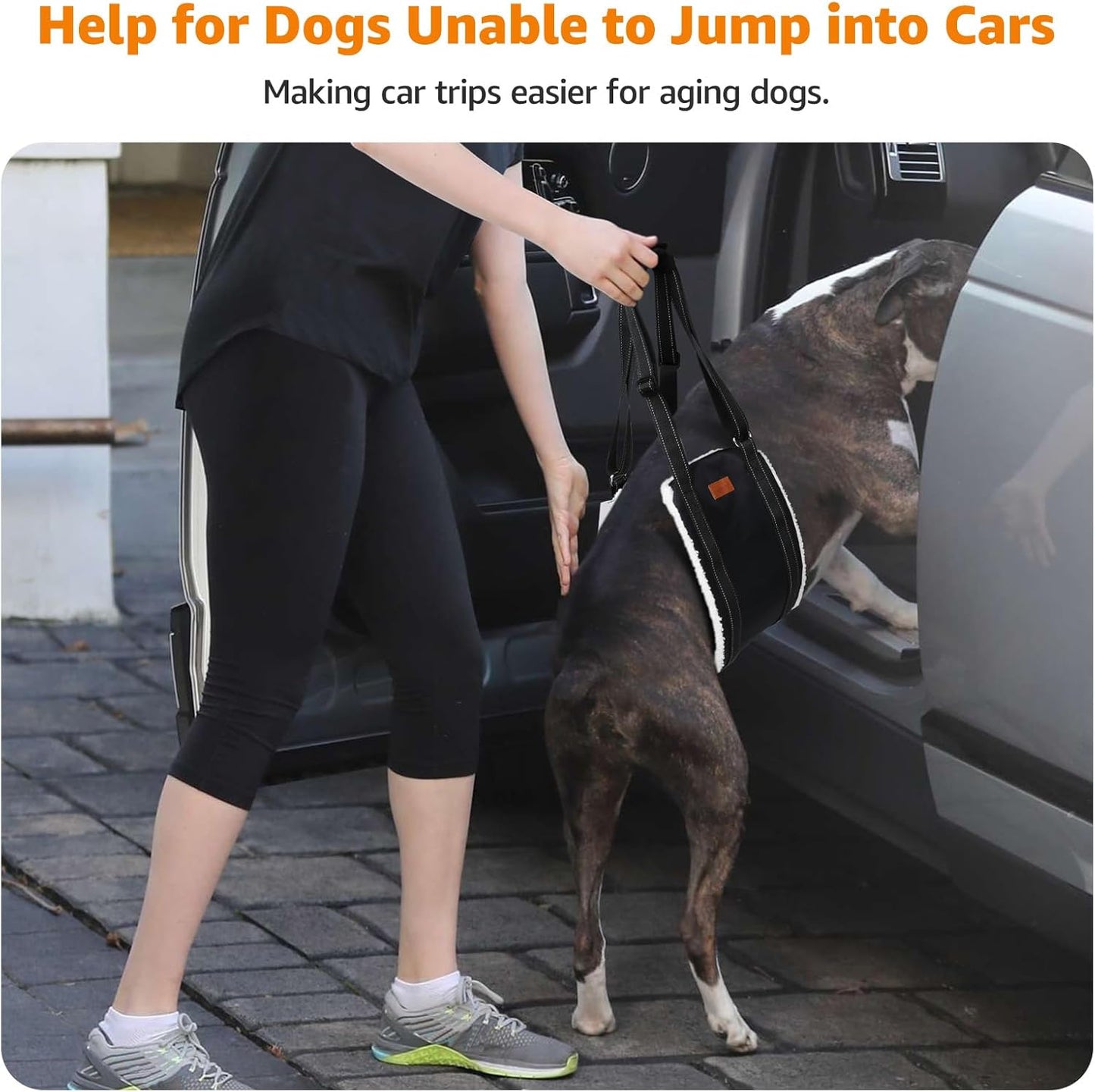 LOOBANI Portable Dog Sling for Back Legs, Hip Support Harness to Help Lift Rear for Canine Aid Old K9 Cruciate Ligament Rehabilitation