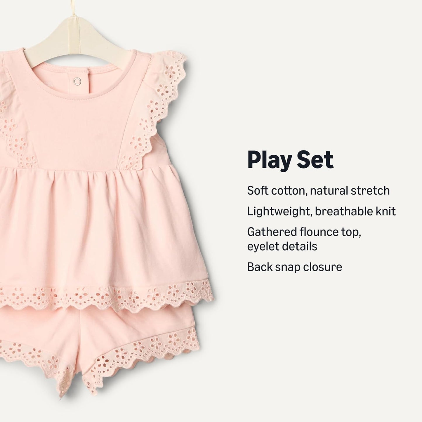 Amazon Essentials x Sofia Grainge Toddler and Baby Girls' Eyelet Short & Top Set