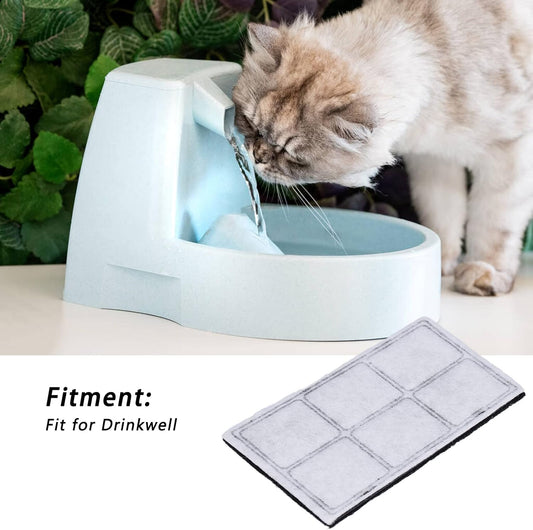 Pilipane 12Pcs Pet Water Fountain Filter, 5 55x3 27x0 20in Rectangular Cat Fountains Filters, Cat Dog Water Fountain Filters Fit for Drinkwell, Activated Carbon Cat Fountain Filter