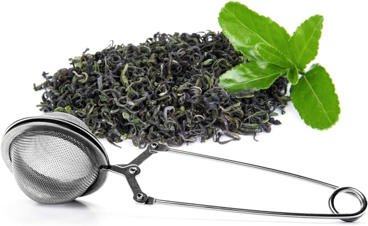 Snap Ball Tea Strainer, JEXCULL 3 Pack Premium Stainless Steel Tea Strainer with Handle for Loose Leaf Tea Fine Mesh Tea Balls Filter Infusers (Normal)