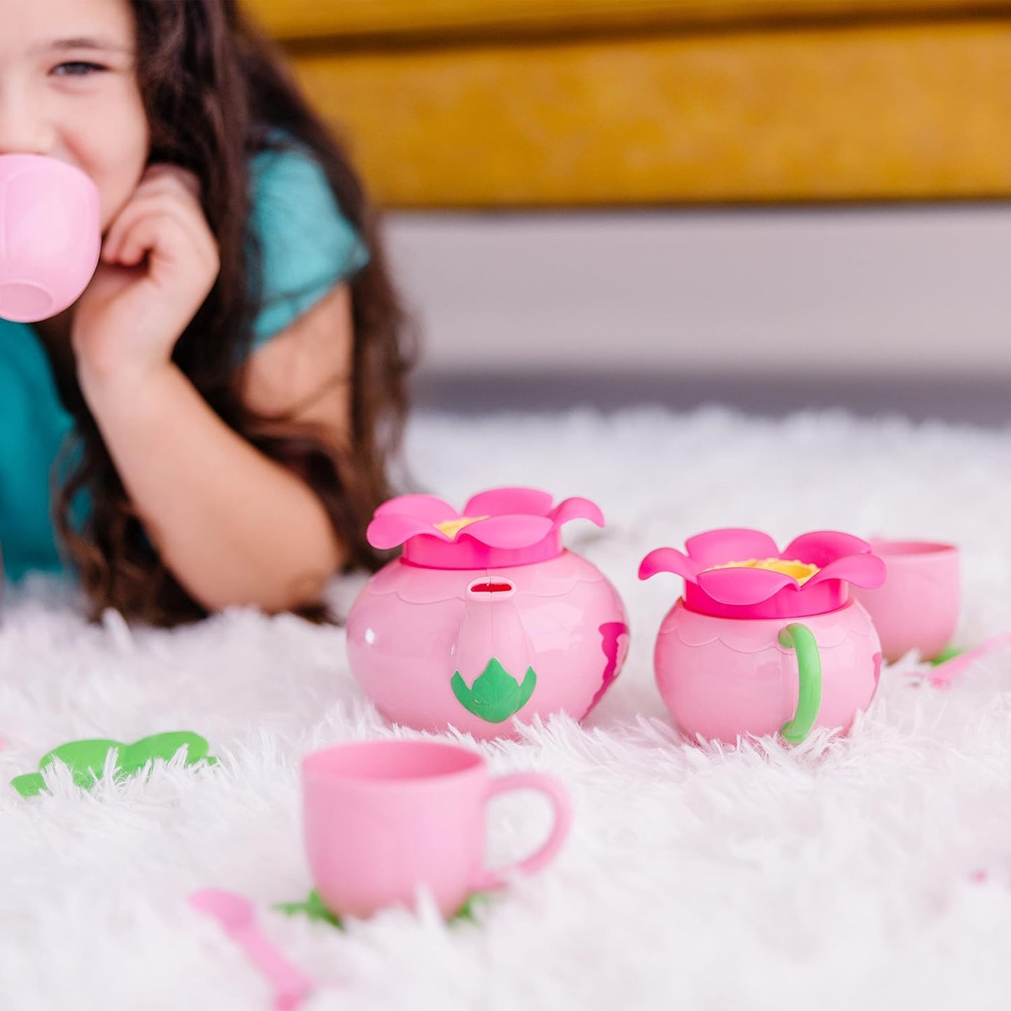Melissa & Doug Butterfly Tea Set (15 pcs) - Play Food Accessories