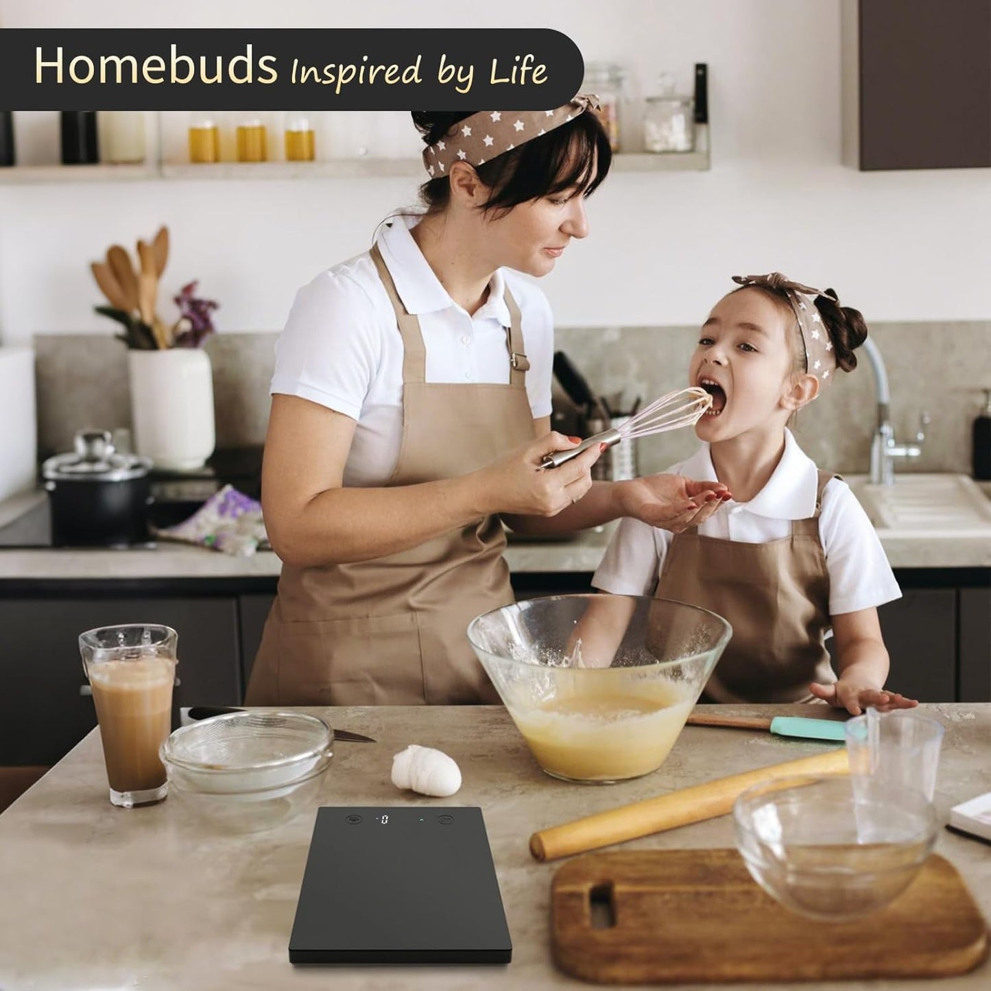 Homebuds 22lb/10kg Digital Food Scale in High Precision 0.1oz/1g, Our Own Kitchen Scale Professional Factory SINCE 2001, Home and Kitchen Essentials for Cooking and Baking, LED, 3*AAA Batteries, Black