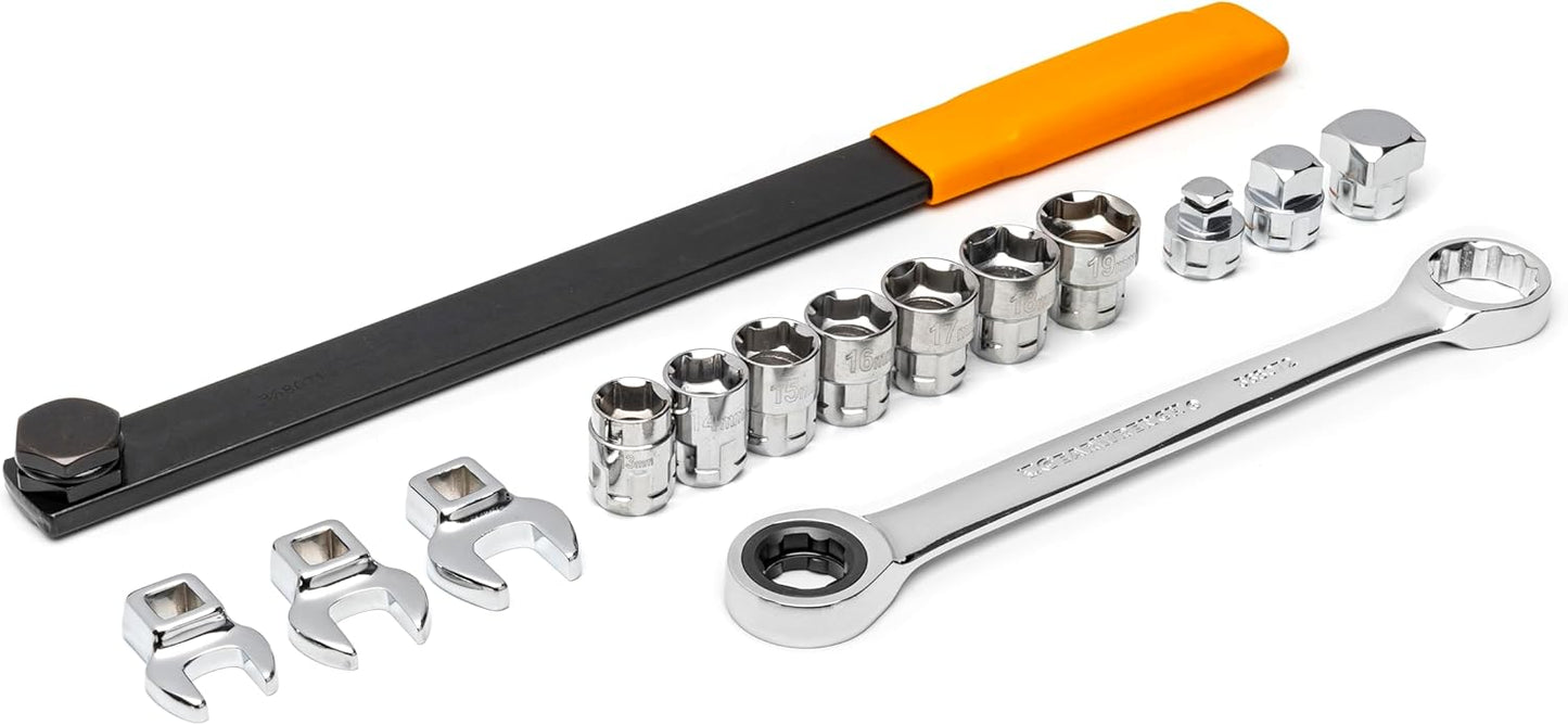 GEARWRENCH 15 Piece Ratcheting Serpentine Belt Tool Set | 3680D