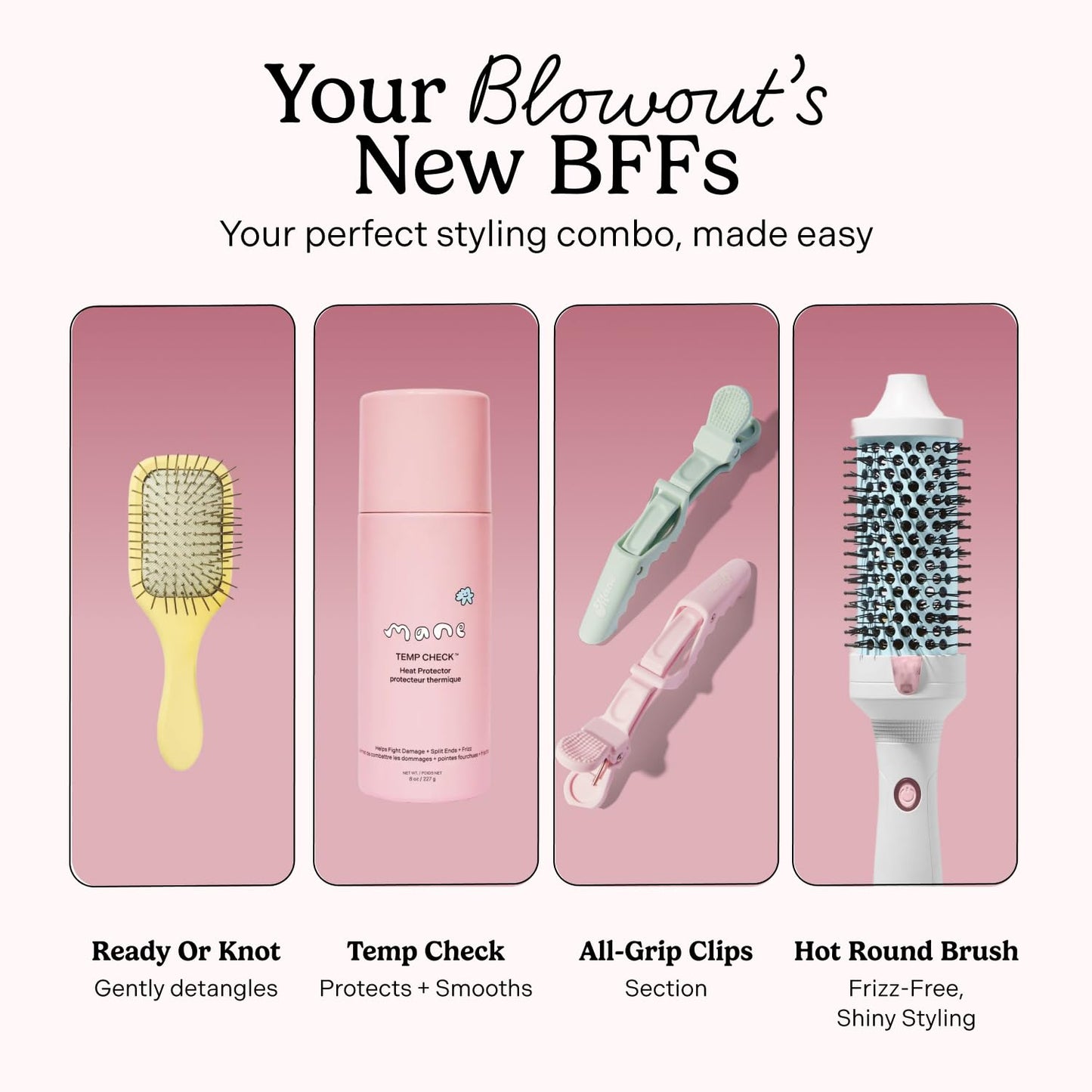 Mane Large Heated Round Brush - 1.77 Inch Thermal Brush for Voluminous Blowouts - Anti-Tangle Bristles, Ionic Technology, Worldwide Voltage - Hair Styling Tools for Medium to Long Hair