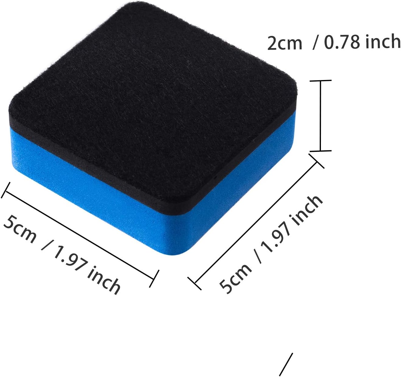 Favourde 48 Pack Magnetic Whiteboard Dry Erase Erasers Chalkboard Cleansers for Classroom, Home and Office (Blue)