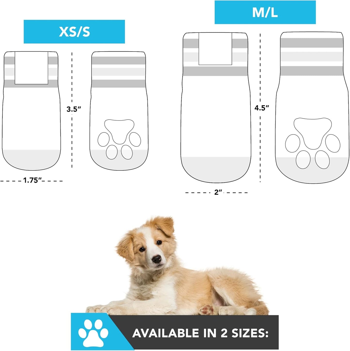 NFL Buffalo Bills Anti Slip Dog Socks with Elastic Ribbed Top, Size X-Small/Small. Indoor/Outdoor Socks, Best Dog Paw Protector, 2 Pairs, Cool Puppy Supplies with NFL Logo of Bills Football Team