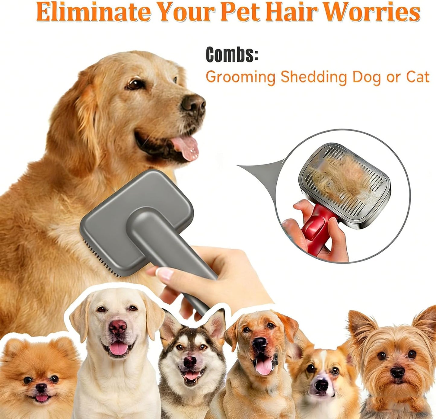 Pet Dog Grooming Attachment Kit, Deshedding Brush Attachment for V15, V11, V10, V8, V7 – Effective Grooming & Cleaning – Hair Grooming Tools for Dog and Cat, 3 Pack