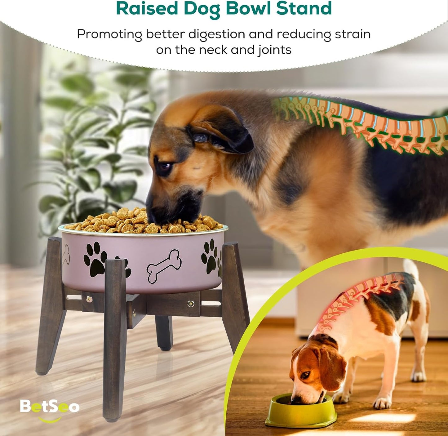 2Pack - Dog Bowl Stand for Water/Food - Adjust with Lock - Dog Water Fountain Holder, Elevates Pet Food and Water Feeder Bowls (Bowl not Included) (2 Pack - (Height 10.4in Width 8-11.5 in)