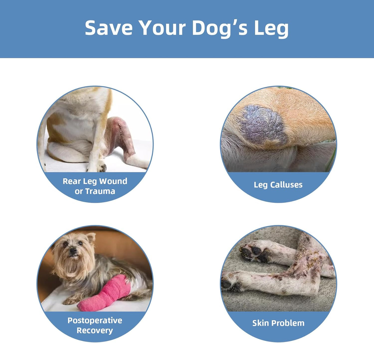 Dog Socks to Prevent Licking Paws ，Breathable Dog Leg Sleeve to Stop Licking and Biting， Firm and Secure Protect Wounds Dog Recovery Sleeve Socks(L-Left)