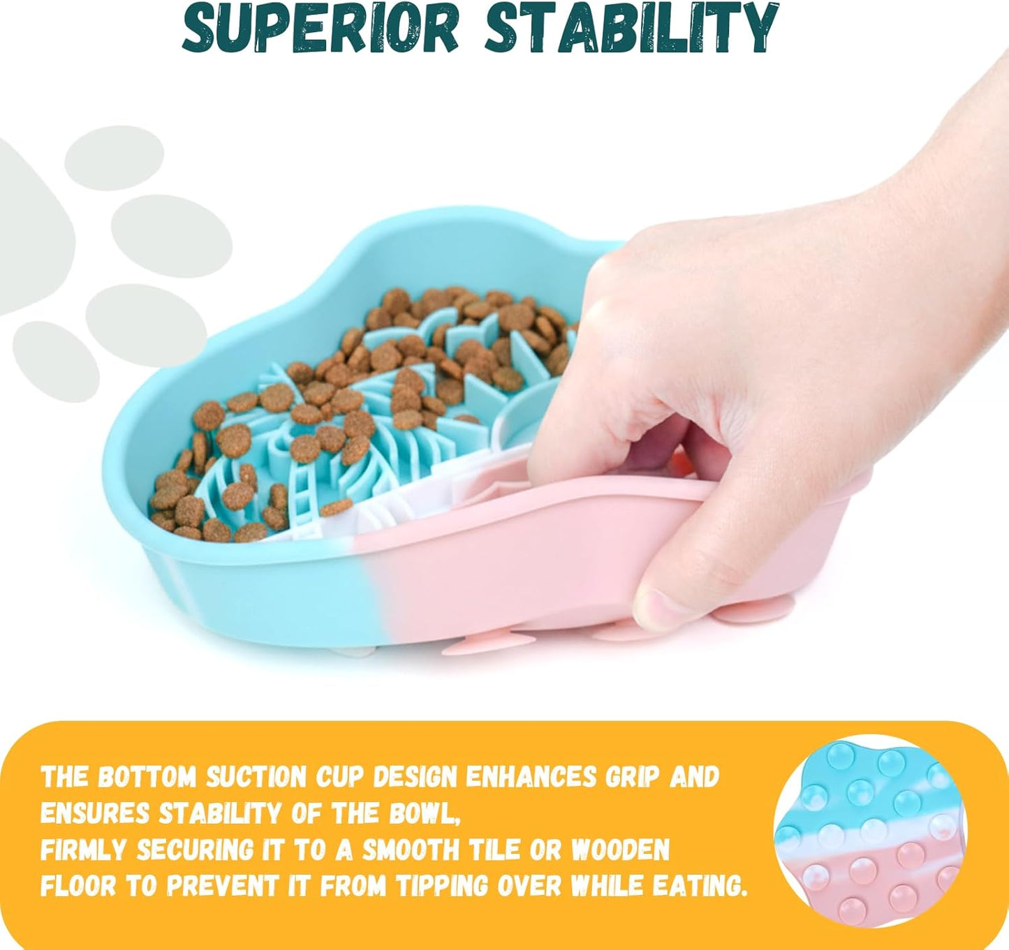 WUGO Silicone Slow Lick Mat Silicone Slow Feeder Dog Bowls for Dogs and Cats with Suction Cups Dog Puppy Lick Mat Pat Dog Toys to Keep Them Busy