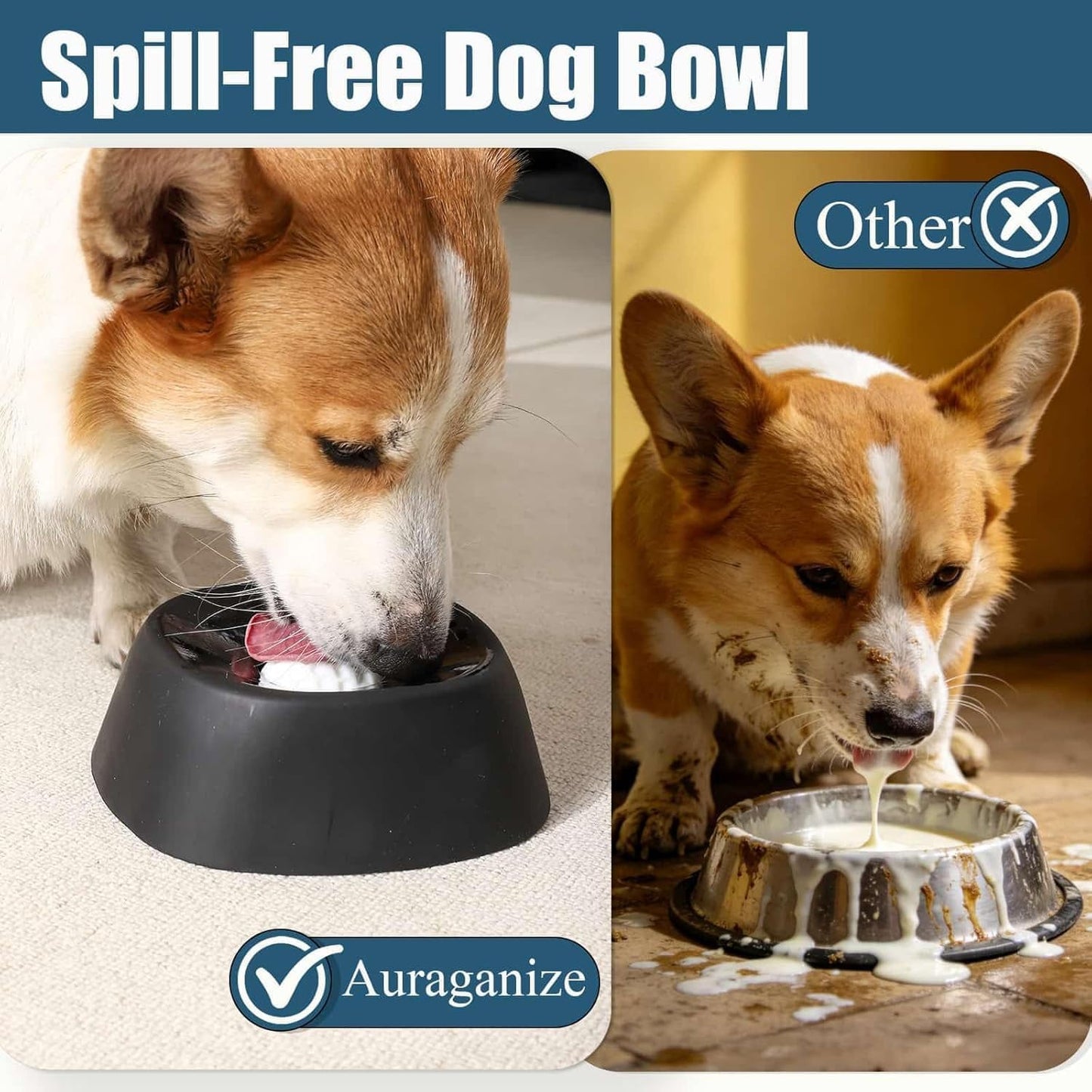 Pet Slow Feeder Bowl Set - Automatic Feeding System Anti-Choke Slow Eating Bowl for Dogs Cats Multi-Function Pet Food Water Dispenser