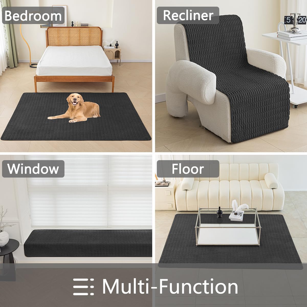 Muamar Dog Bed Cover Sofa Protector,Anti Slip Waterproof Sofa Covers for Living Room Couch Covers,Sofa Mat,Seat Cover, Dog Mat,Pet Pad for Furniture Bed Sofa Protector 1 Piece (40x60 inch, Black)