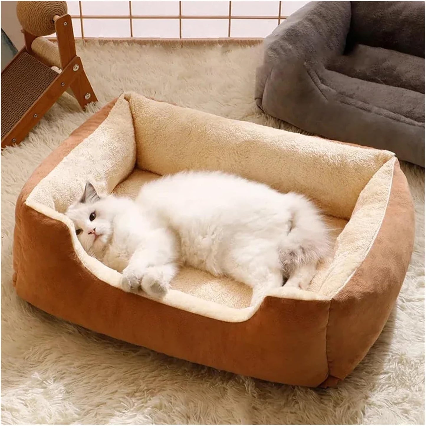 Bed for Cats Pet Products Cushions Kitten Goods Accessories Dog All Home Supplies Things Accessory Habitats Basket House Beds(Pink,XL 70x50)