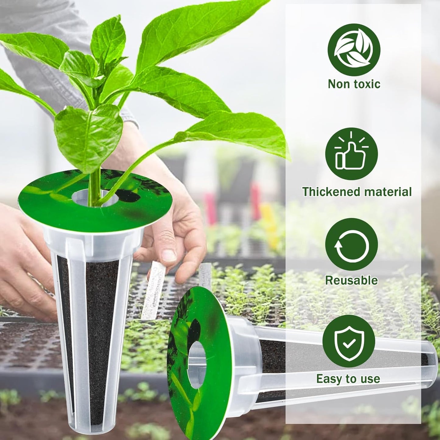 DECYOOL Garden Seed Pods, 48pcs Hydroponic Pods Kit:Grow Anything Kit with 12 Grow Baskets,12 Grow Sponges, 12 Pod Labels,12 Grow Domes