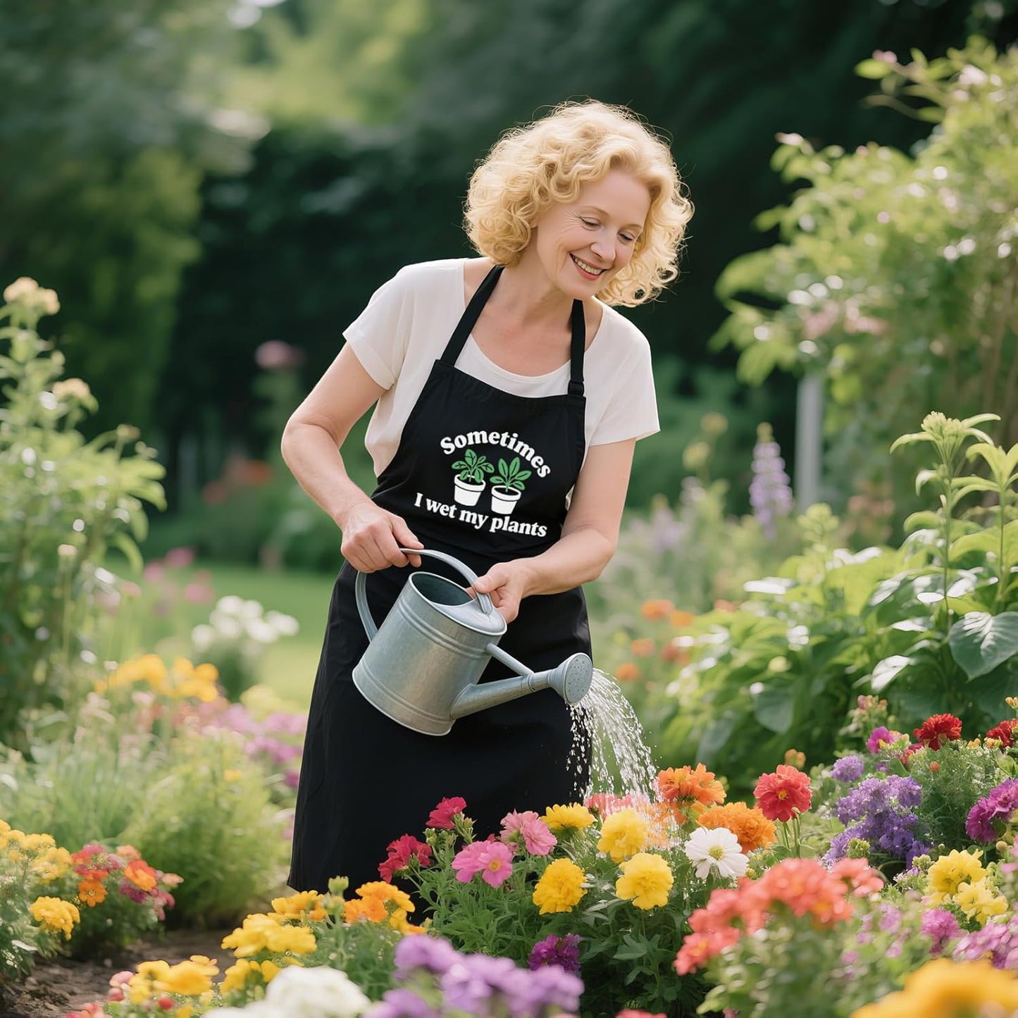 Gardening Apron for Women with Pockets, Adjustable Funny Garden Apron Gifts for Gardener Mom Wife Plant Lover