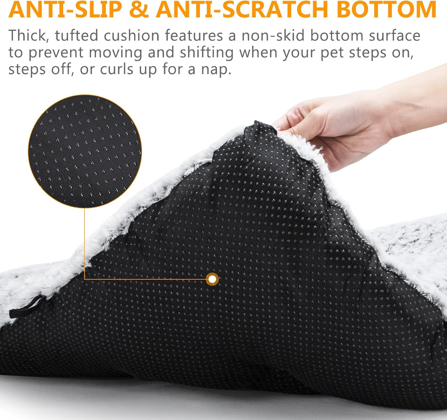 MIXJOY Dog Bed Kennel Pad Washable Anti-Slip Crate Mat for Extra Large Dogs and Cats (42-inch)