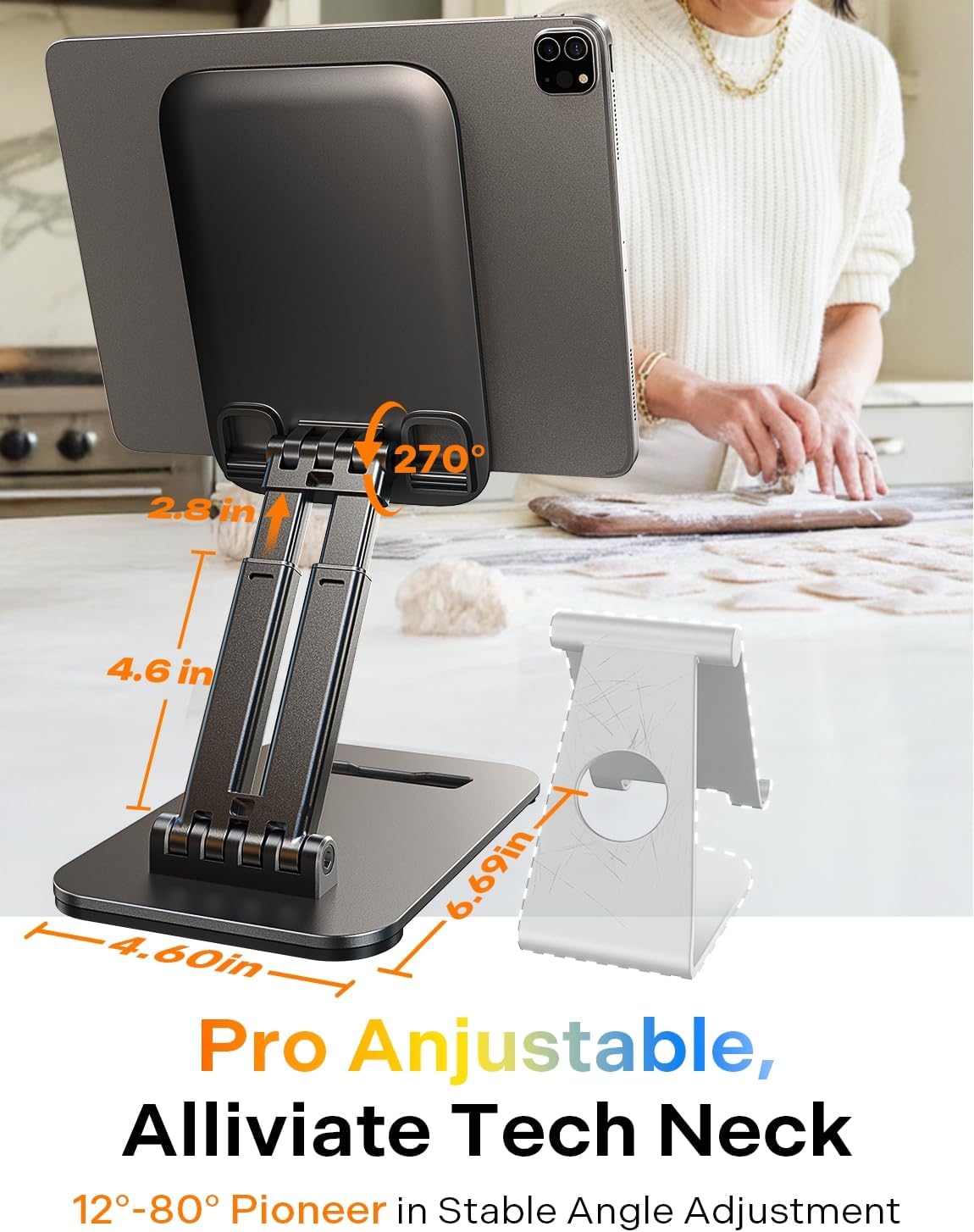 LISEN for iPad Stand Tablet Holder for Desk, Office Desk Accessories for Men Women Kids Tablet Gifts, Office Home Essentials Gadgets Portable Monitor Stand for 2026 New iPad a16 Accessories Switch