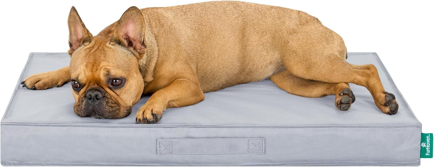 Premium Indoor-Outdoor Deluxe Orthopedic Mattress Pet Bed, Gray Mist, Medium