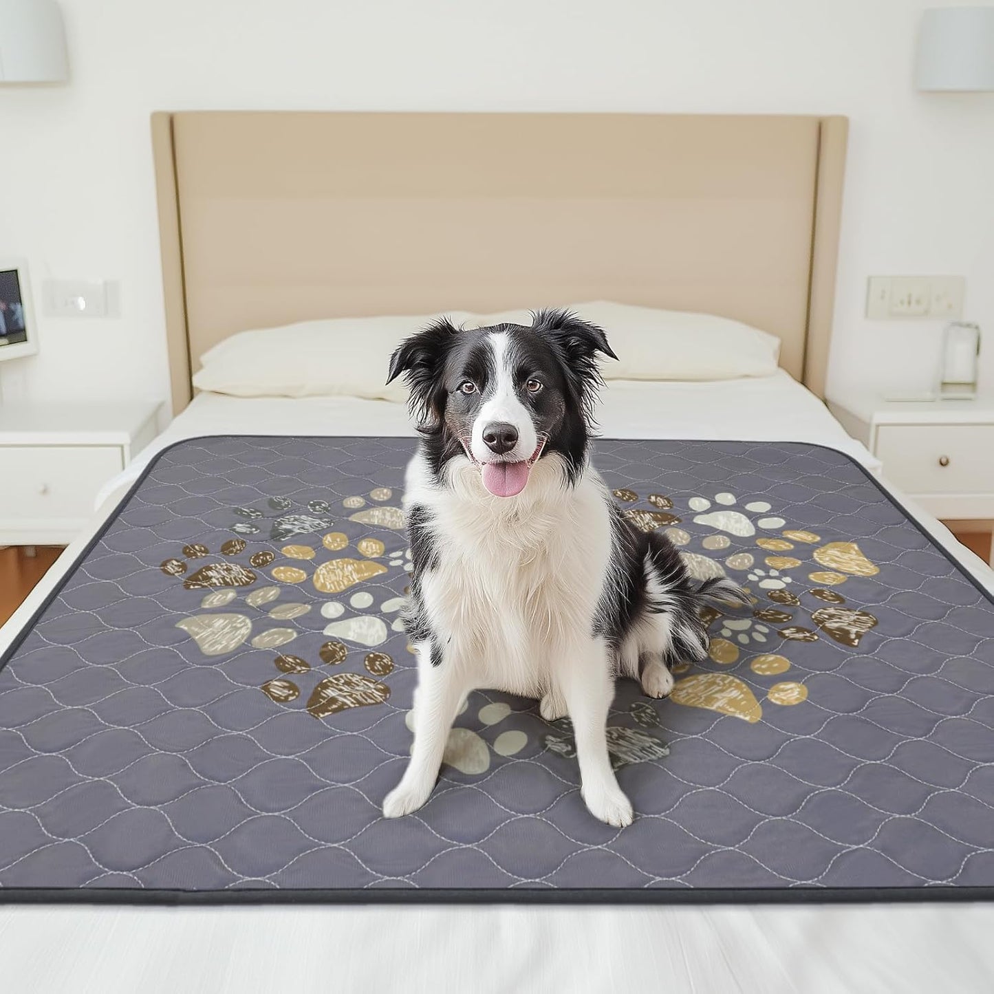 LOOBANI Washable Pee Pads for Dogs: Reusable Dog Pee Pads Extra Large 66" x 72", Super Absorbent & Leakproof Whelping Pad, Non-Slip Dog Crate Pad for Cages, Playpen, Floor, Grey