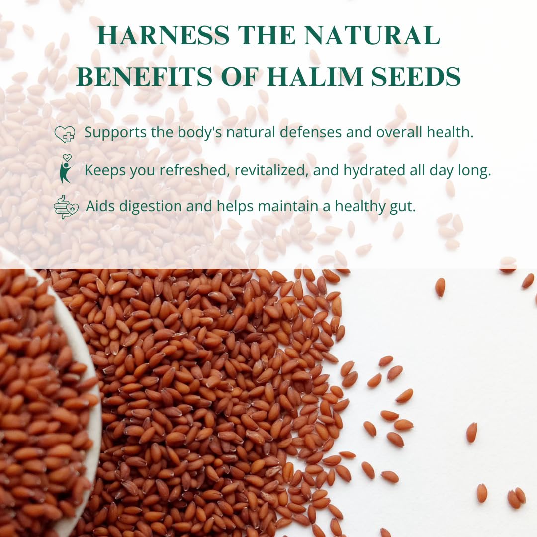 Nutriwish Natural Halim Seeds | 35.2 oz (1 KG) | Pure & Natural Garden Cress Seeds | Safe & Beneficial Aliv Seeds | Halim Aliv Garden Cress Seeds for Eating | No Additives | High Protein Snack |