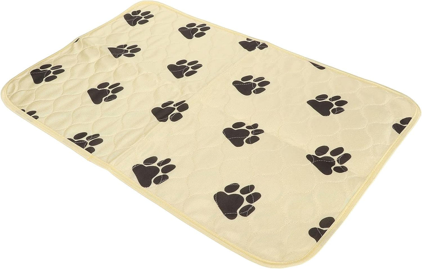Washable Dog Pee Pad Absorbent Reusable Pet Training Pads for Dogs Cats Pets High Density Edge Wrapping Soft Surface Fabric Anti Slip Bottom Quilted Pattern Design Polyester Size (Beige)