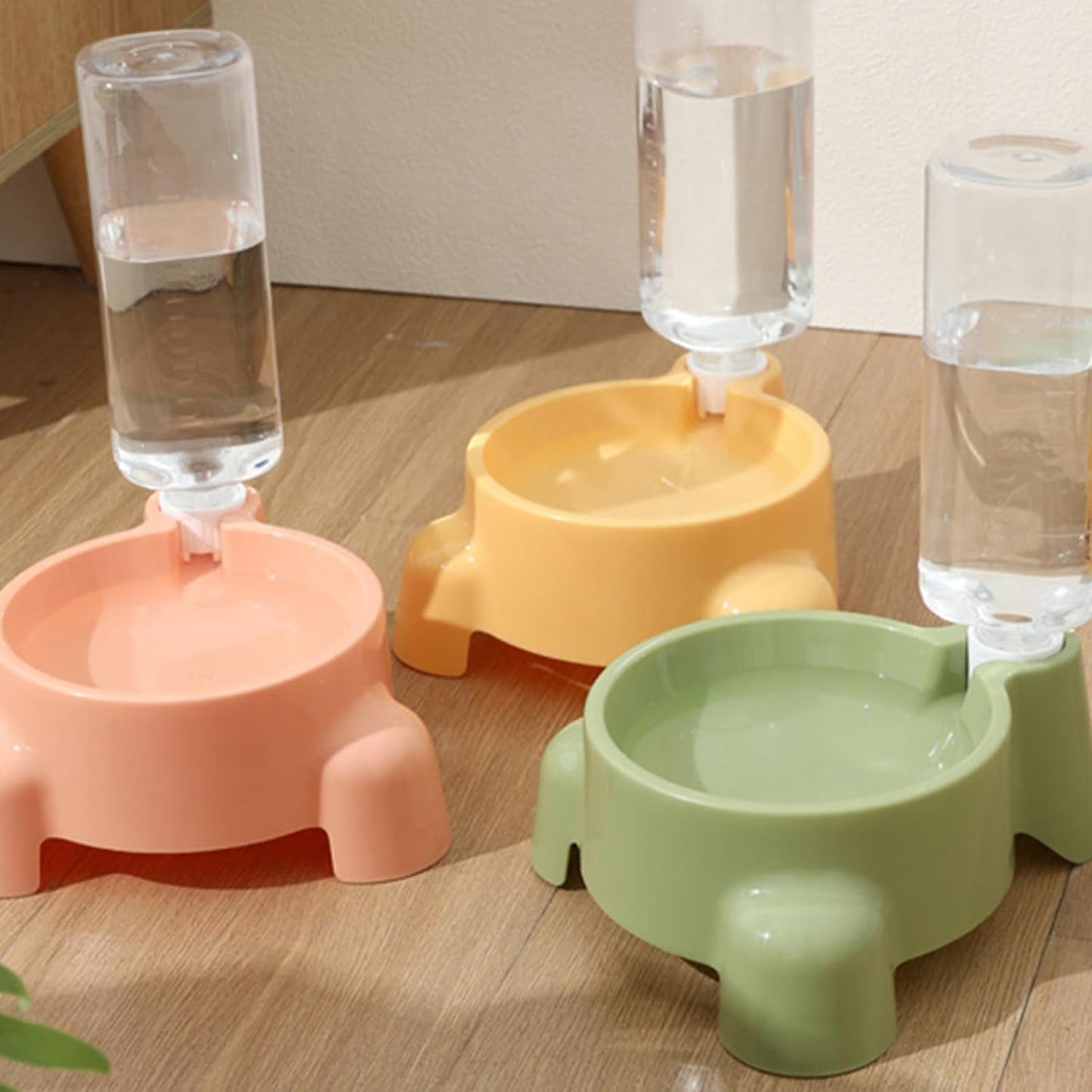 Dog Feeding Station Leak Water Fountains Detachable Bottle Anti Slip Base Design Bowl with and Food Detachable Food and Bowl