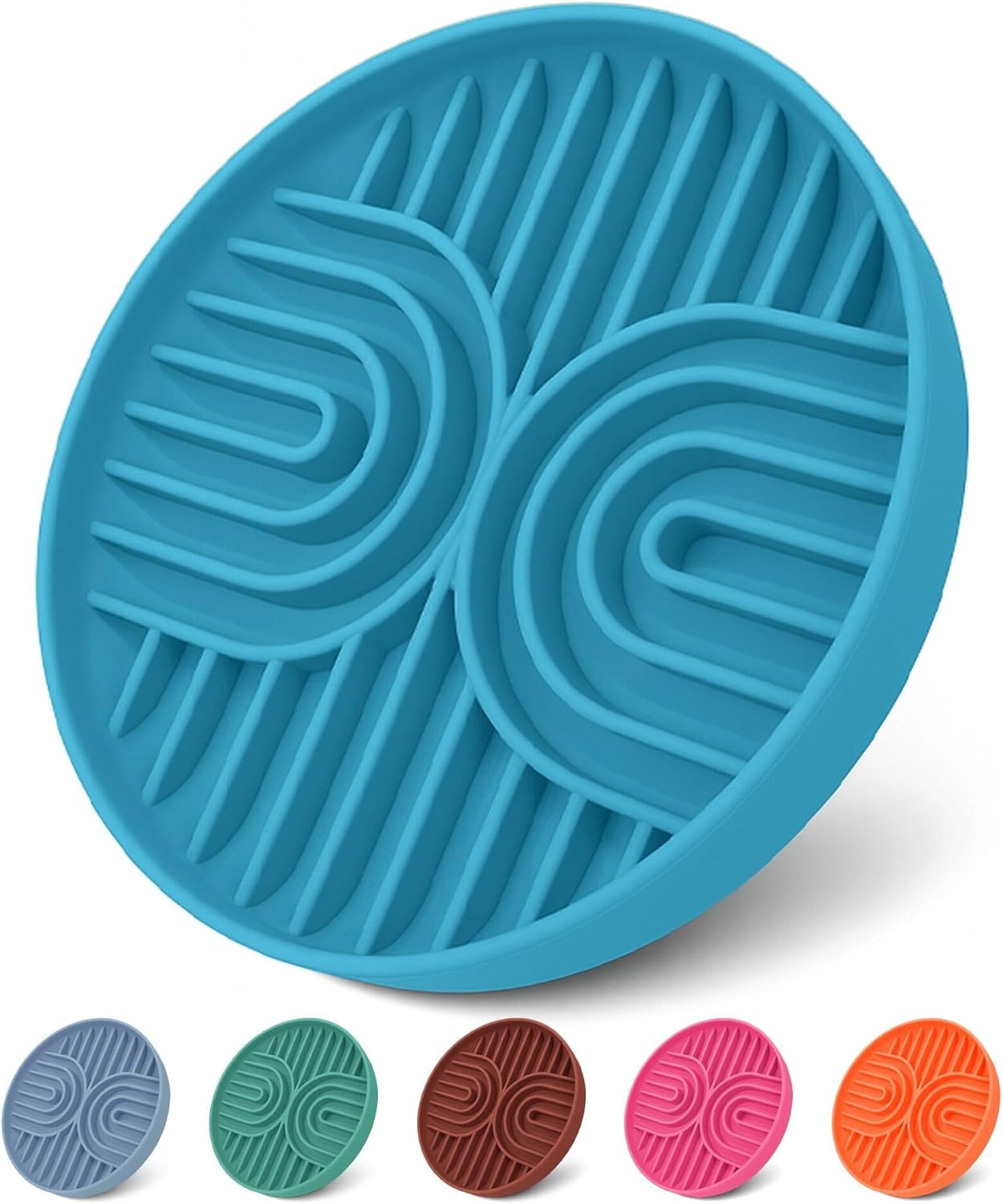 Slow Feeder Dog Bowls, Dishwasher Safe, Non-Slip Base, BPA-Free Slow Eating Dog Bowl (Blue, 1-Pack)