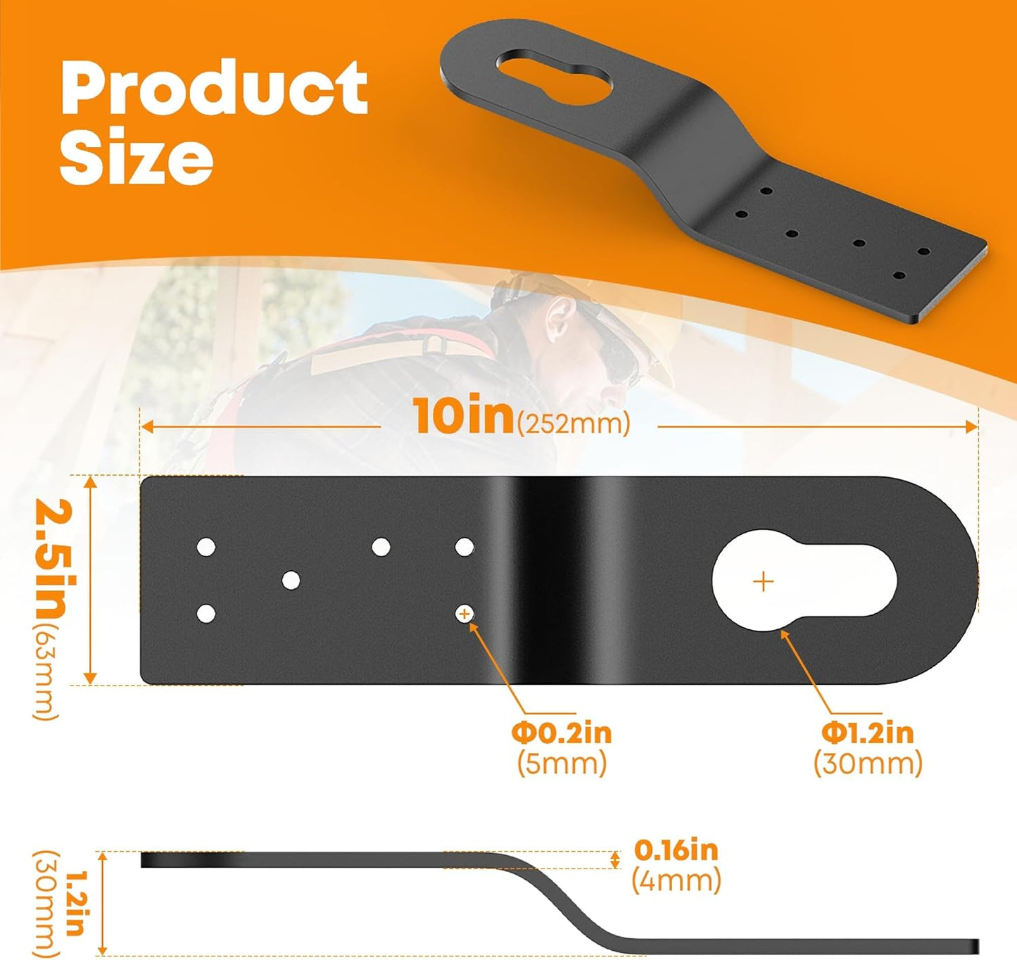 Roof Safety Anchor Hitch Clip,Roof Anchors For Fall Protection Connects To Wood Surfaces,Permanent Roof Anchor Use With Roofing Harness, Safety Ropes And Other Roof Safety Equipment (Black-5 Pcs)