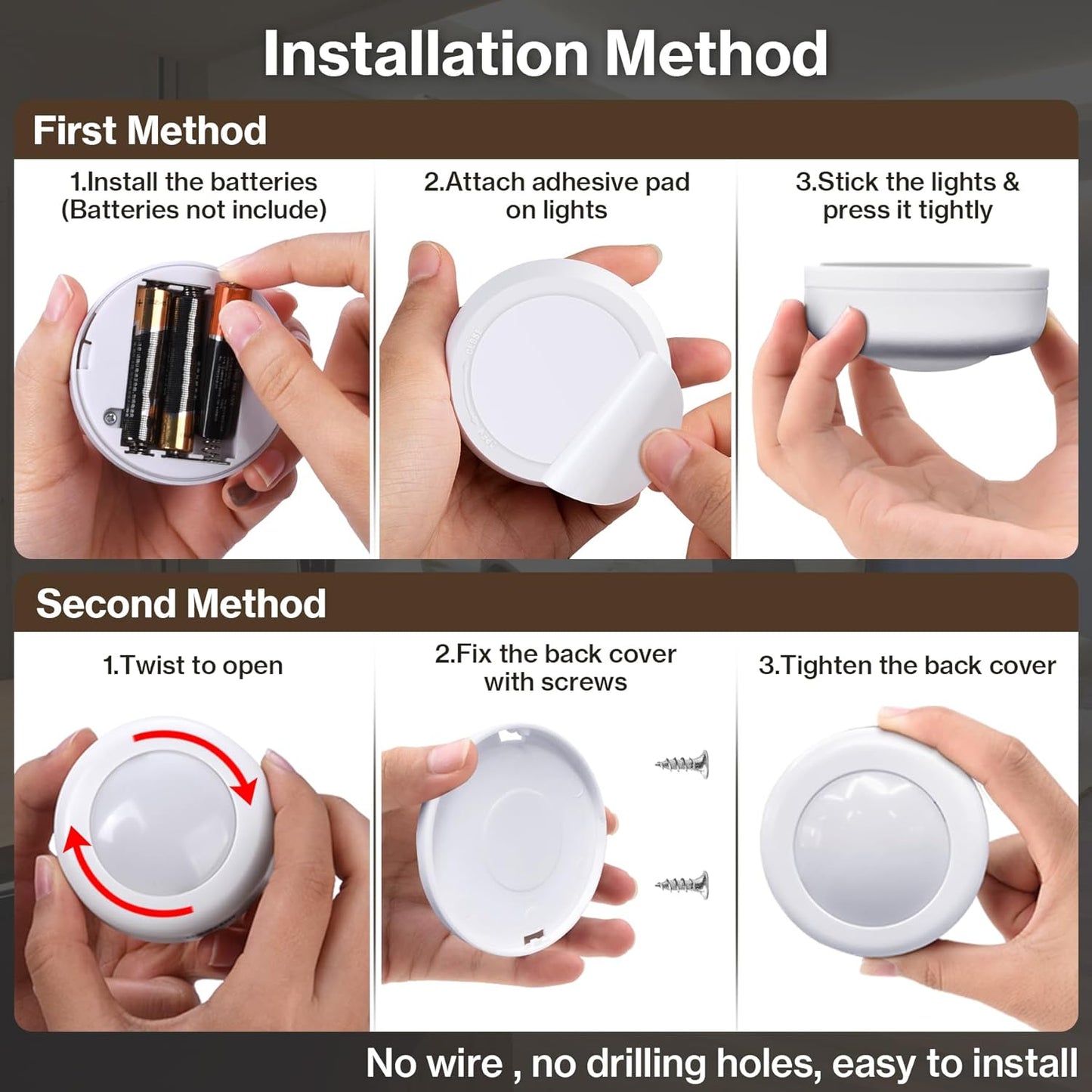 Puck Lights, Cadrim 13 Colors Changeable LED Puck Lightings, LED Lights for Bedroom, Under Cabinet Lights, Under Cabinet Lighting with 2 Wireless Remote Controls for Kitchen(6 Pack)