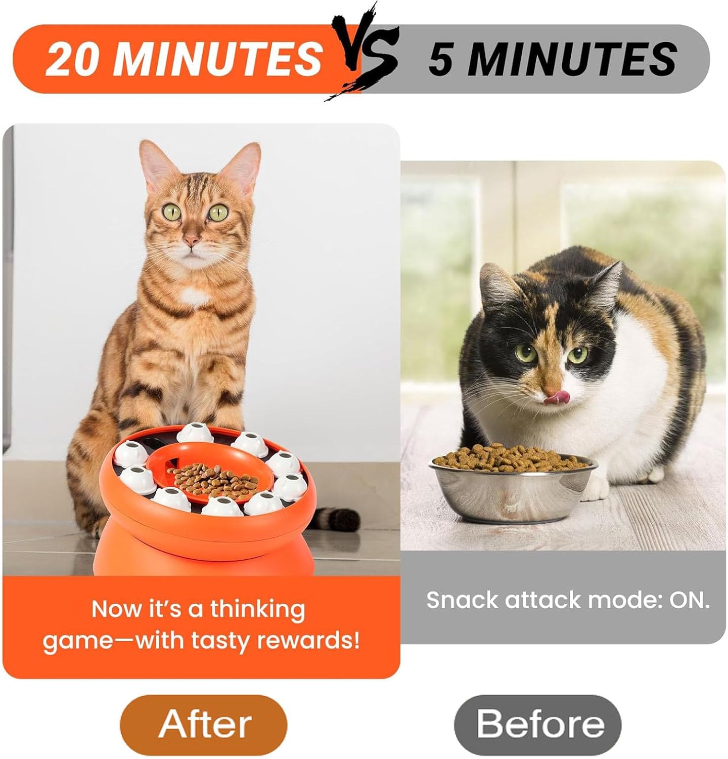 Puzzles for Cats, Cat Puzzle Feeder, Interactive Food Puzzle Toys for Indoor Cats, Mental Stimulation Puzzles for Cats