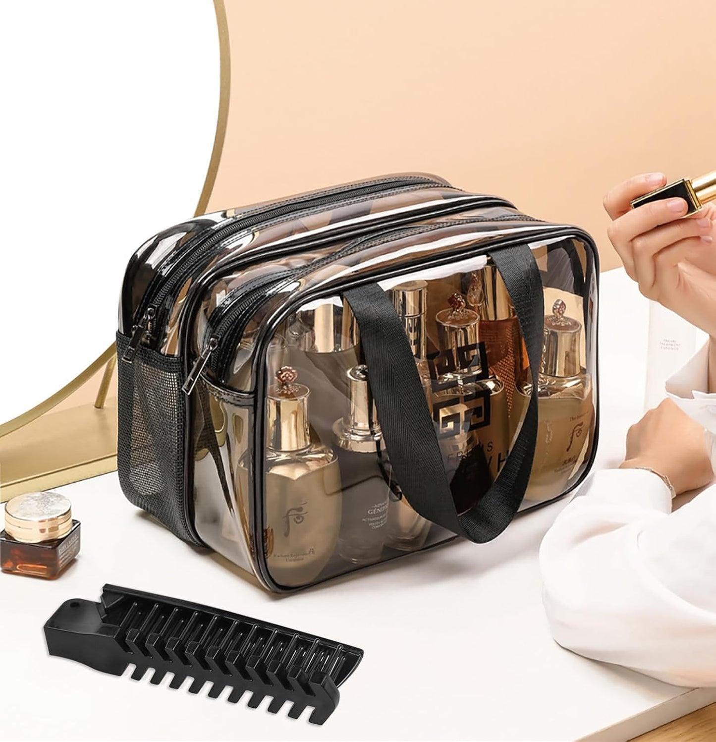 Foldable Combs in Bulk Individually Wrapped, Travel Pocket Hair Comb, Folding Hair Brush Double Headed, Brush Comb Styling Tool for Men Women Combs, Black (One Size, 200, Count)
