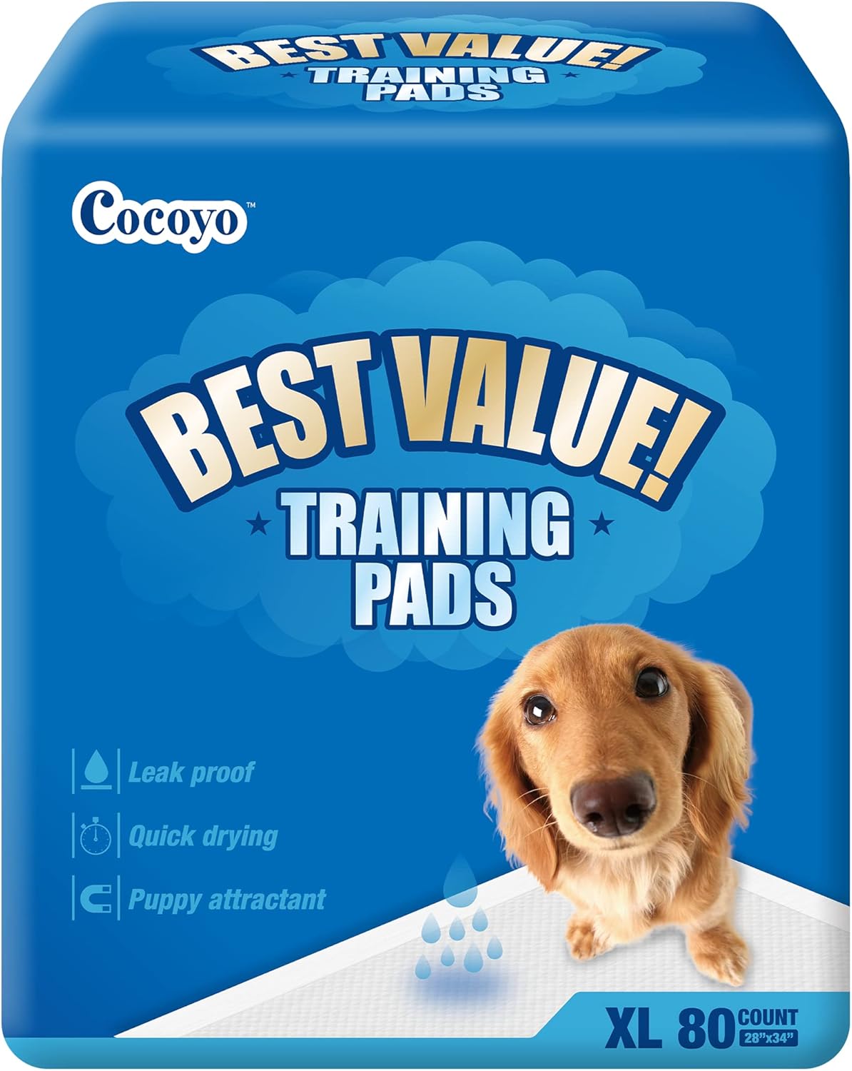 COCOYO Best Value Training Pads, 40Count, 28" by 34"