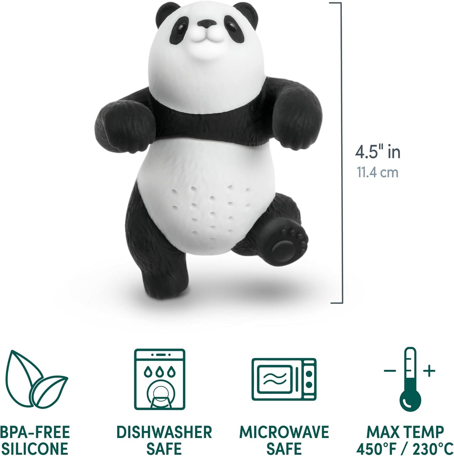 Genuine Fred BAMBREW Tea Infuser Cute Panda Design- For Loose Leaf Tea Flexible, Easy to Clean Silicone Fun Gift for Tea Lovers Clever Kitchen Gadget