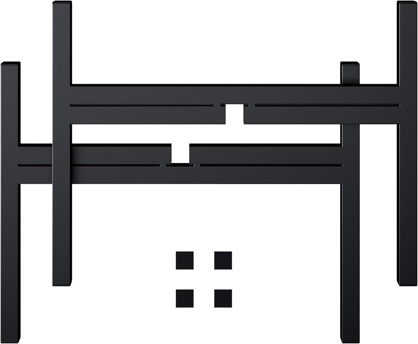 FaithLand Mid Century Plant Stand Indoor Outdoor(Plant Pot Not Included), Holds Planters with a Maximum Width of 14 Inch, Metal Planter Stand, Potted Plant Holder, Black - Width Not Adjustable
