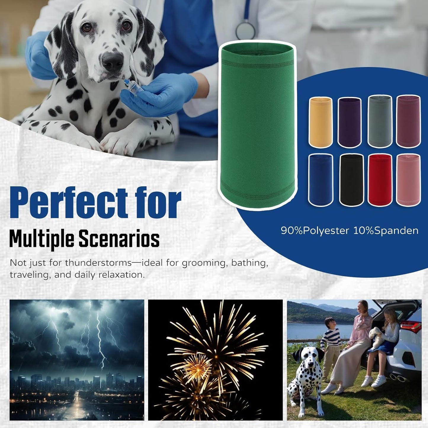 Dog Calming Hoodie Quiet Head Cover Sleeves Anxiety Relief/Noise Protection - Grooming - Thunder - Fireworks