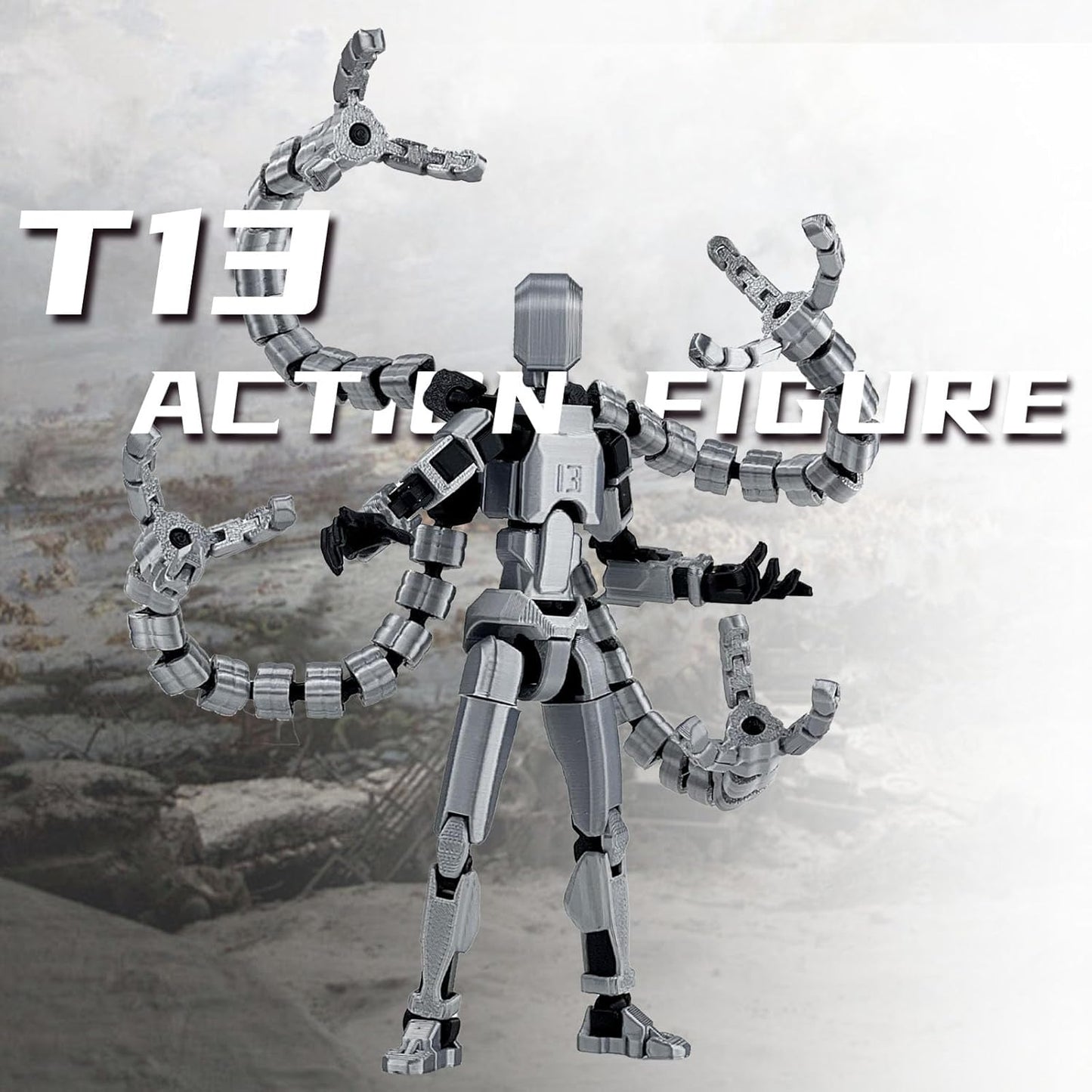 T13 Already Assembled Action Figure Accessories,T13 Multi-Jointed Movable,for Collectors Desktop Decorations t-13 Movability 3D Printed Toys