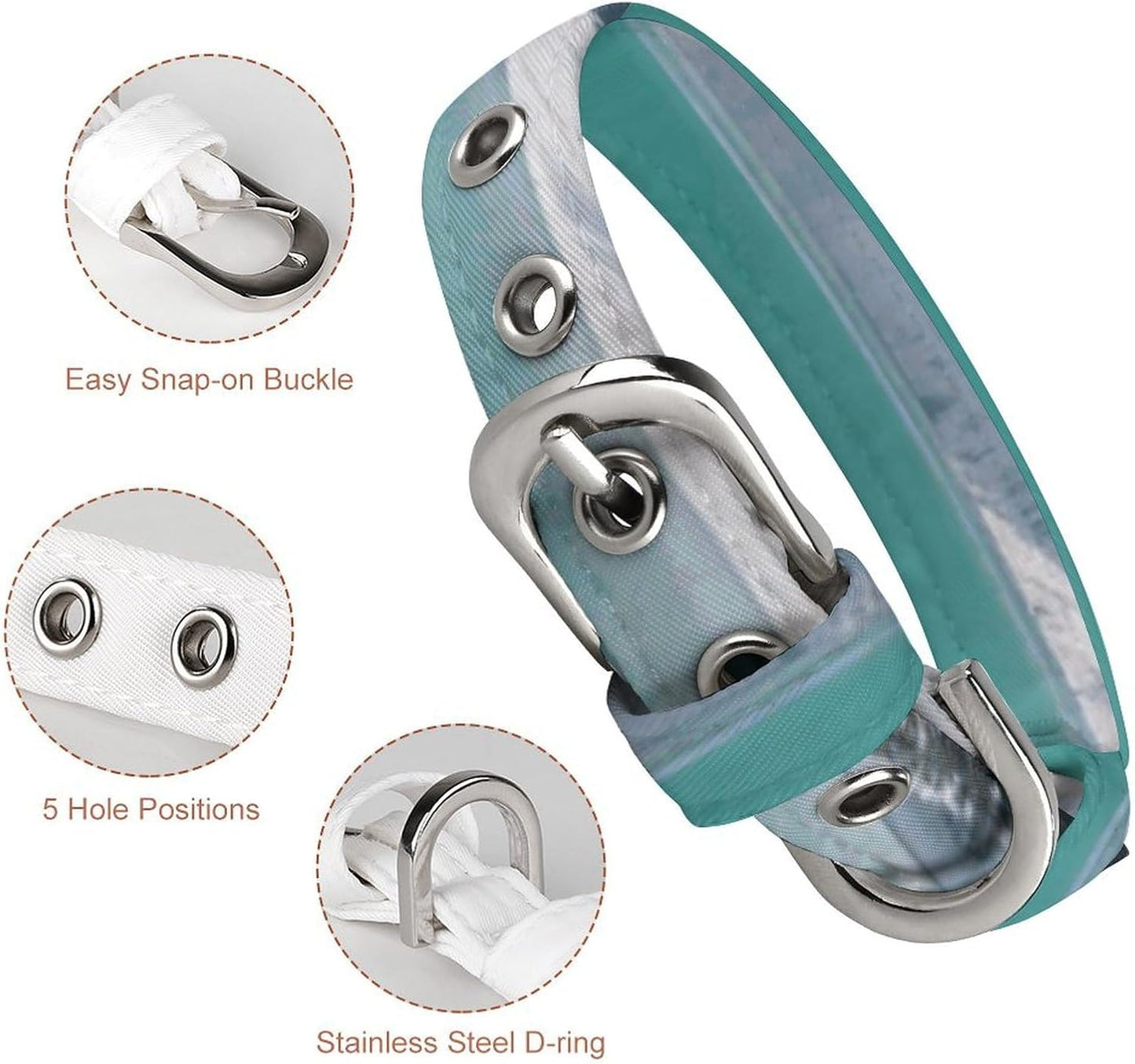 Alpine Lake View Dog Collar with Buckle Adjustable Martingale Pet Collars Cute Female Male Puppy Collar Soft Waterproof Cat Collars for Small Medium Dogs