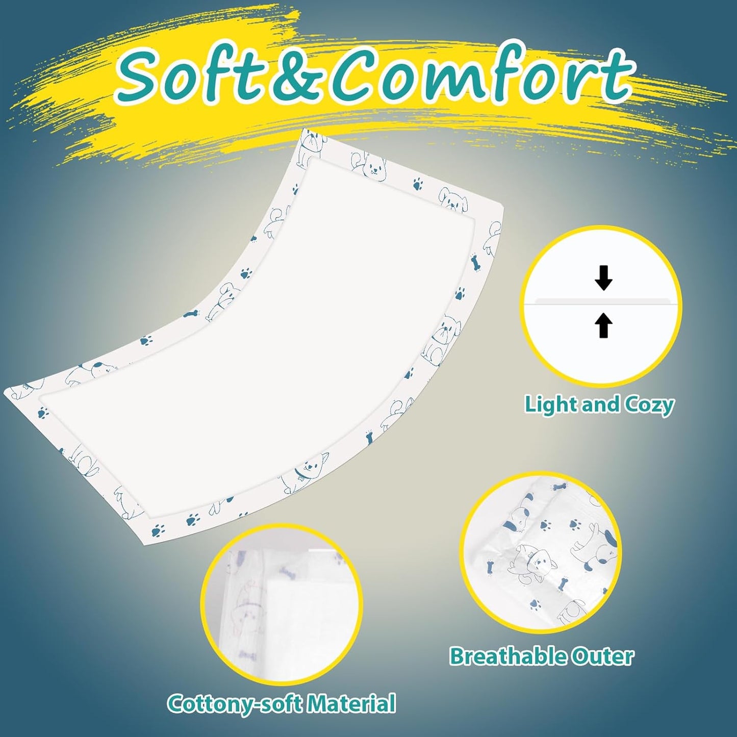 Disposable Dog Diaper Liners - 50PCS Dog Booster Pads for Male Female Dogs - Doggie Diaper Insert Pads for Pet Belly Bands Wraps Period Pants Covers(S,50)