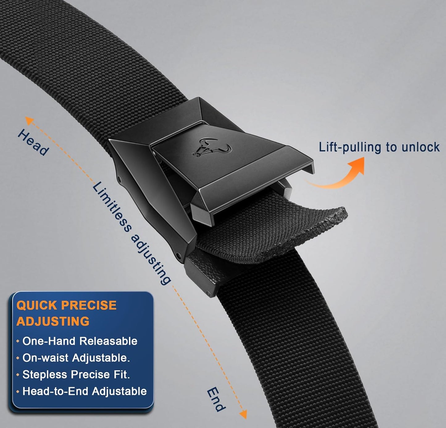 BULLIANT Tactical Belt for Men, Men Stretch Nylon Web Gift Belt 1.5"-Hiking Rigger Military Work-Quick Release