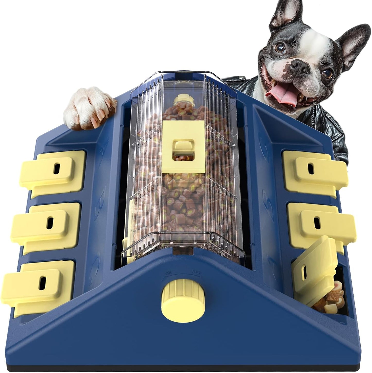 KADTC 2 Levels of Challenge,Large Size,Paw-Activated Rolling Dog Puzzle Feeder Toy,U.S. Brand & Design,Treat Puzzles Feeding for Small Medium Dogs Mental Stimulation Puppy Food Slow Dispenser Toy