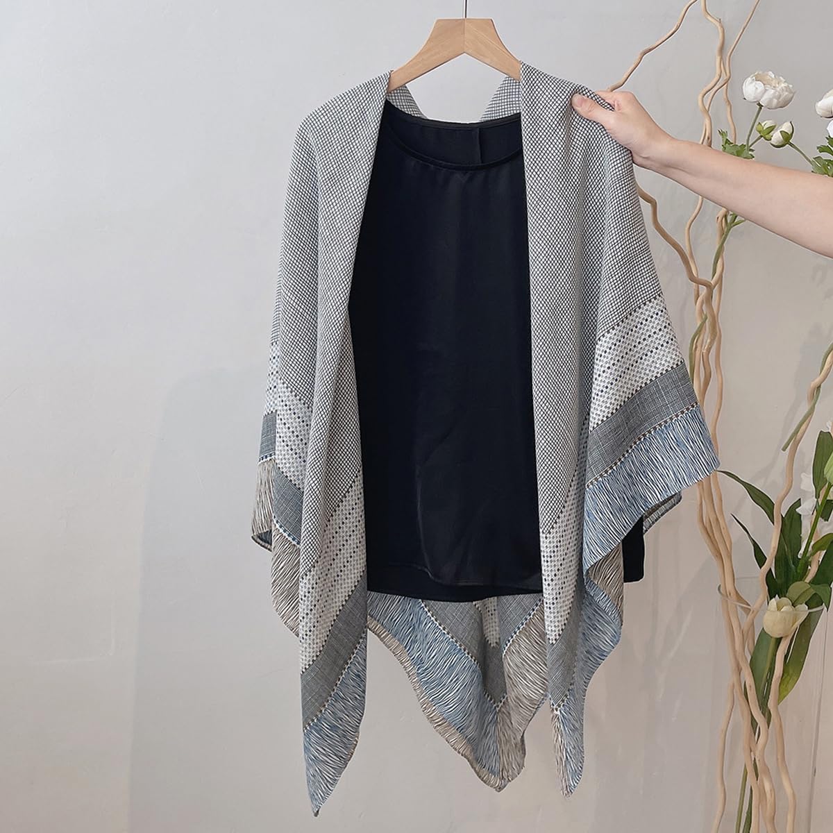 K-Elewon Large Square Scarf 51" Cotton and Linen Hand feel Scarf Fashion Scarves Hair Wrapping Scarfs Neck Scarves for Women