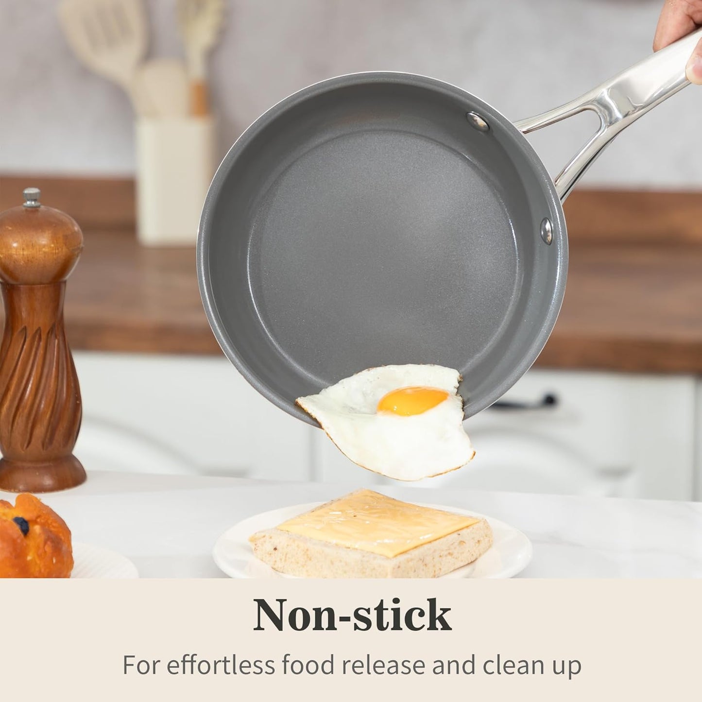 10-Piece Ceramic Nonstick Cookware Set with Lids - PFAS/PTFE/PFOA-Free, Interior & Exterior Ceramic Coating | Easy to Clean | All Stovetop Compatible | Induction & Oven-Safe up to 480°F