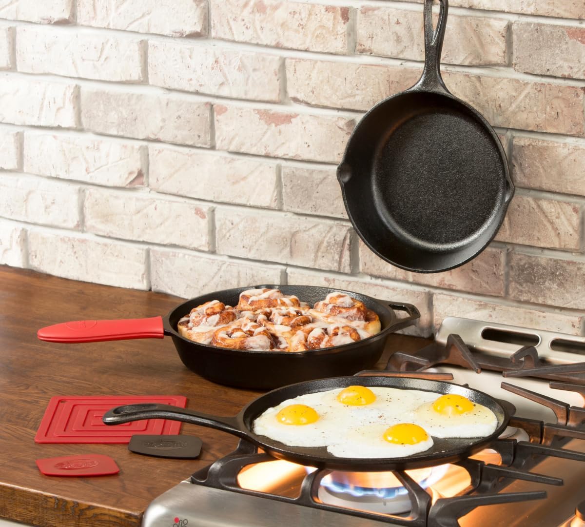 Lodge Essential Skillet Set, 7-Piece, Black